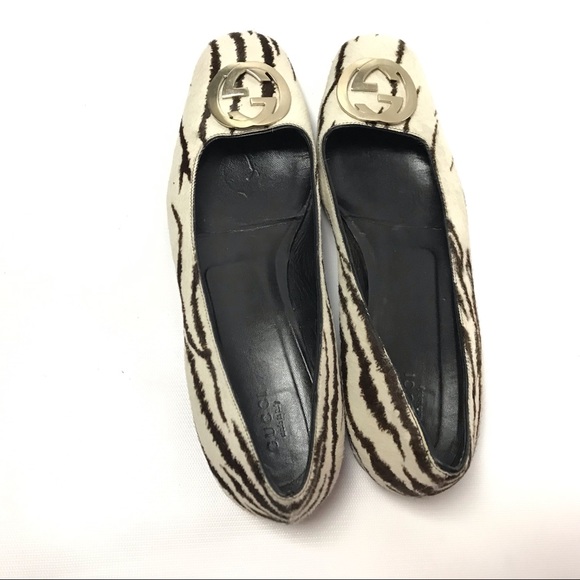 Gucci Zebra Flats Size 10.5/9.5B Animal Skin - Picture 4 of 7